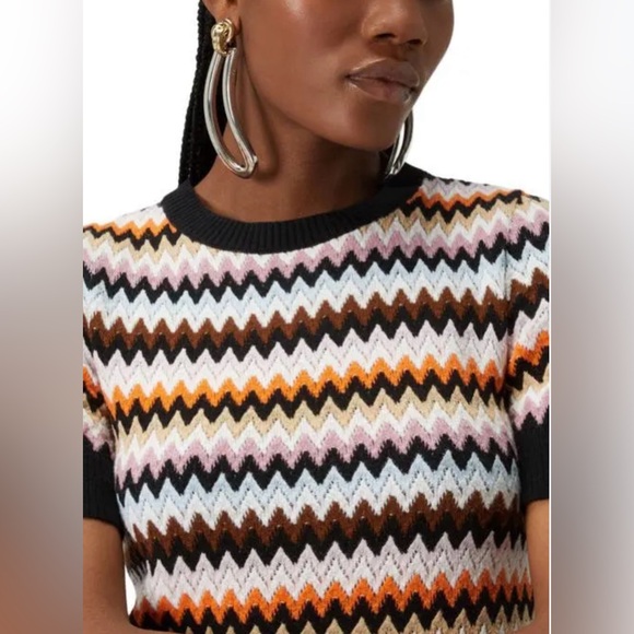 Missoni Wool Short Sleeve Crewneck Zig Zig  Pullover Sweater Size 40/US 4 - Picture 6 of 17